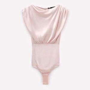 ZARA DRAPED SATIN EFFECT BODYSUIT